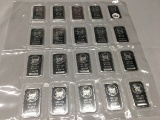 Lot of (20) One Ounce Fine Silver Bars