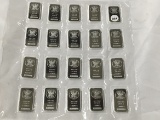 Lot of (20) One Ounce Silver Bars