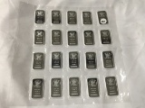 Lot of (20) One Ounce Silver Bars