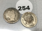 1899-S, 99-O Barber Dimes