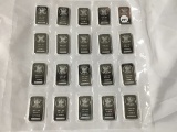 Lot of (20) One Ounce Silver Bars