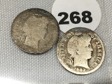 1902-O, 1902-S Barber Dimes