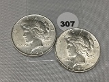 (2 X $) 1922 Peace Dollars