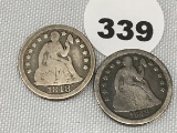 1848, 49-O Seated Dime