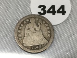 1849-O Seated Dime