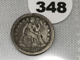 1850 Seated Dime