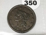 1843 LL Large Cent