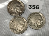 1916, (2) 16-D Buffalo Nickels