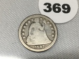 1857 Seated Dime