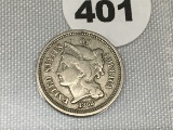 1868 Three Cent Nickel