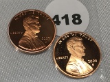 2007-S, 2008-S Proof Lincoln Cents