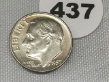 1957-D Roosevelt Dime, UNC