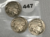 1927, 27-D. 27-S Buffalo Nickels