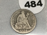 1884 Seated Dime