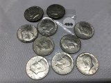 Lot of (10) 40% Silver Kennedy Half Dollars
