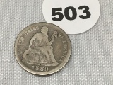 1889 Seated Dime