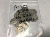Lot of (25) Silver (No Date) Quarters