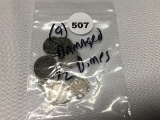 Lot (9) Damaged, Drilled Half Dimes