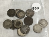 Lot of (12) Silver Dimes, Poor, Damaged
