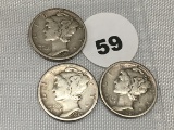 1927, 27-D, 27-S Mercury Dimes