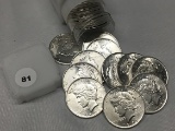 Roll of (20) 1922 Peace Dollars, AU/UNC