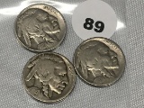 1927, 27-D, 27-S Buffalo Nickels