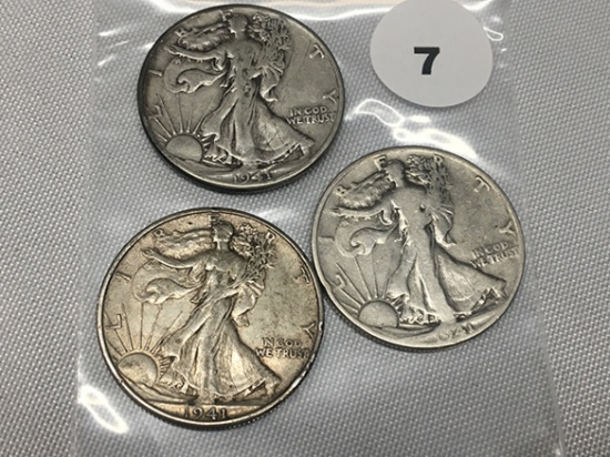 1941, 41-D, 41-S Walking Liberty Half Dollars