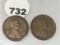 (2) 1909 VDB Lincoln Cents