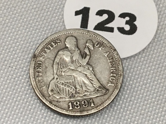 1891 Seated Dime