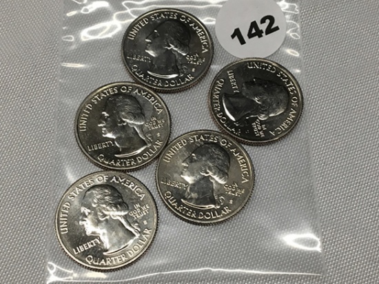 (5) 2013 Proof Mt Rushmore Quarters