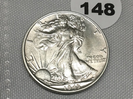 1943 Walking Liberty Half, UNC