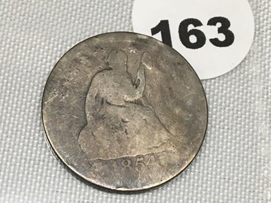 1854-O Seated Quarter