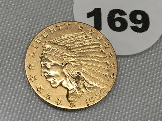 1908 $2 1/2 Indian Gold