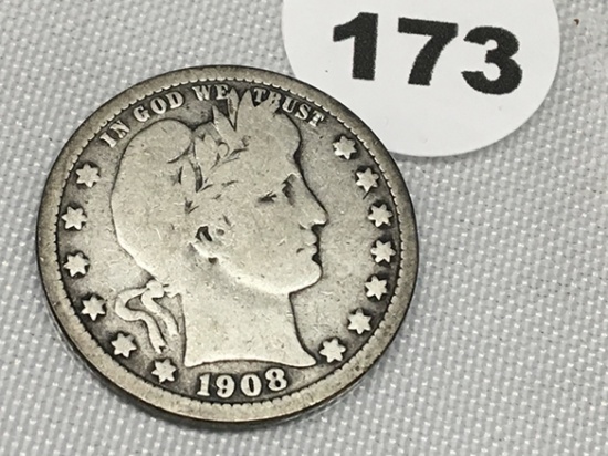 1908-O Barber Quarter