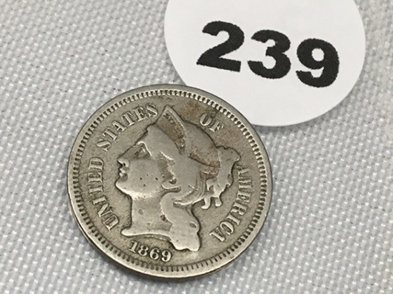 1869 Three Cent Nickel