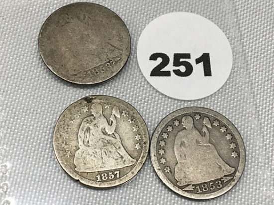 (2) 1853, 1857 Seated Dimes