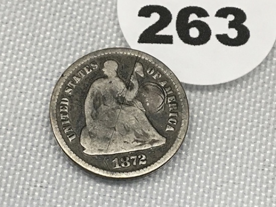 1872 Seated Half Dime