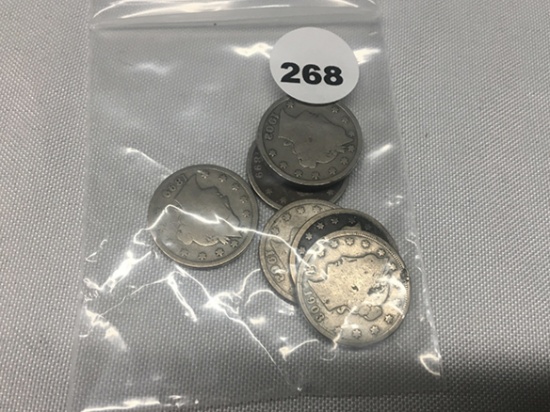(2) 1899, (2) 1900, (2) 1902, 03 Liberty Nickels