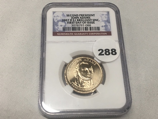 2007-D John Adams, NGC Graded
