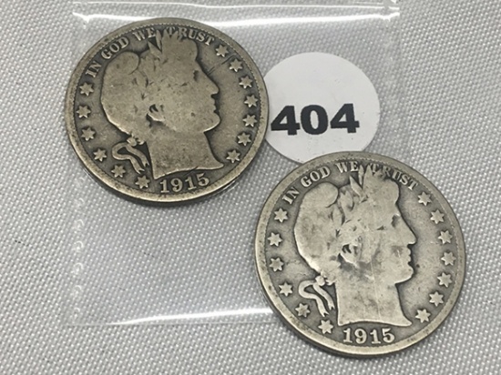 (2) 1915-S Barber Half