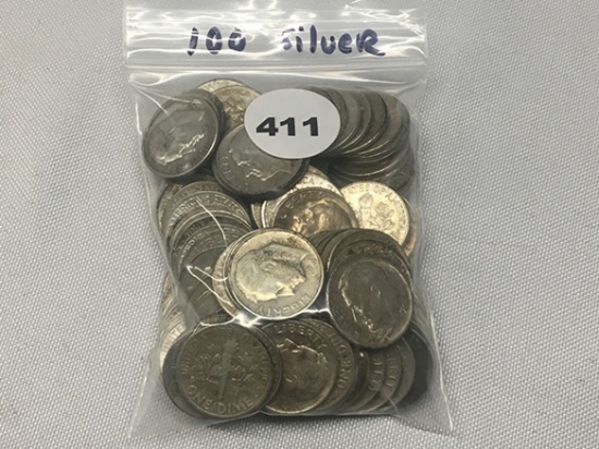 (100) Silver Dimes