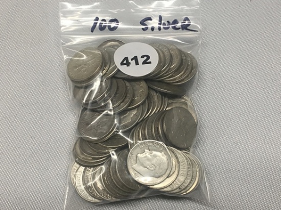 (100) Silver Dimes
