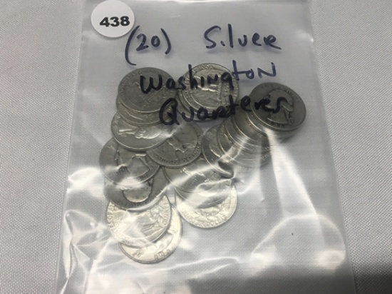 (20) Silver Washington Quarters