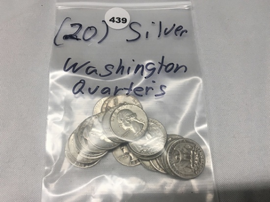 (20) Silver Washington Quarters