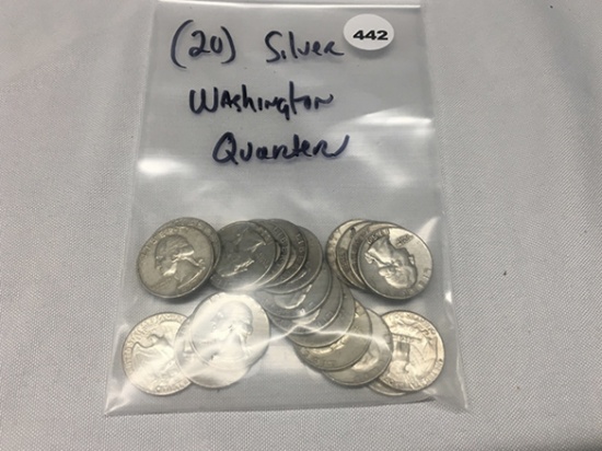 (20) Silver Washington Quarters