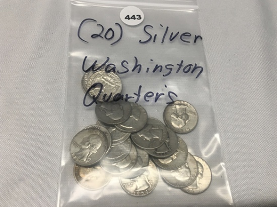 (20) Silver Washington Quarters