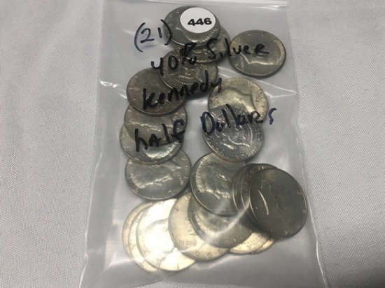 (21) 40% Silver Kennedy Half Dollars