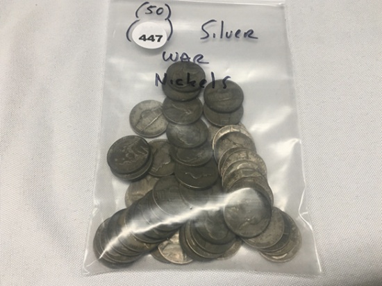 (50) Silver War Nickels