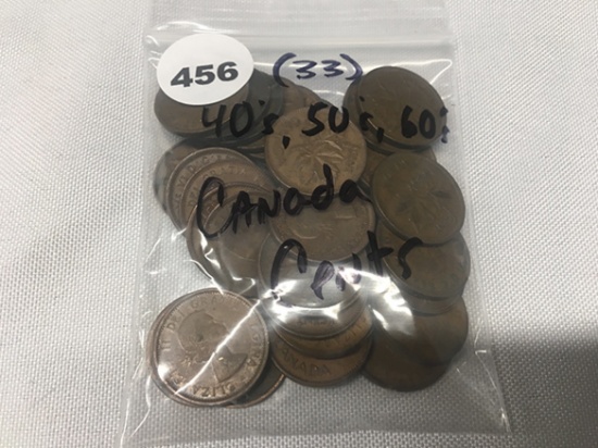 (33) 40's, 50's, 60's Canadian Cents