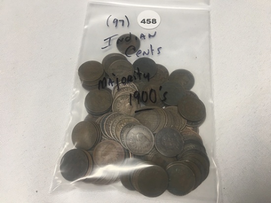 (97) Indian Cents, Majority 1900's